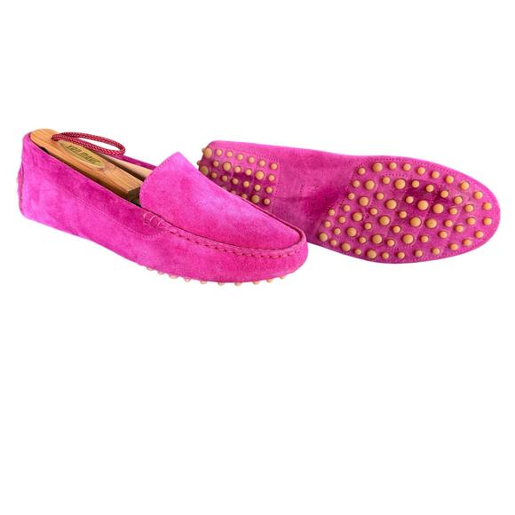 M. Gemi Shoes - M. Gemi Felize Pink Suede Leather Slip-on Moccasins Flat Sz 38 Italian Handmade